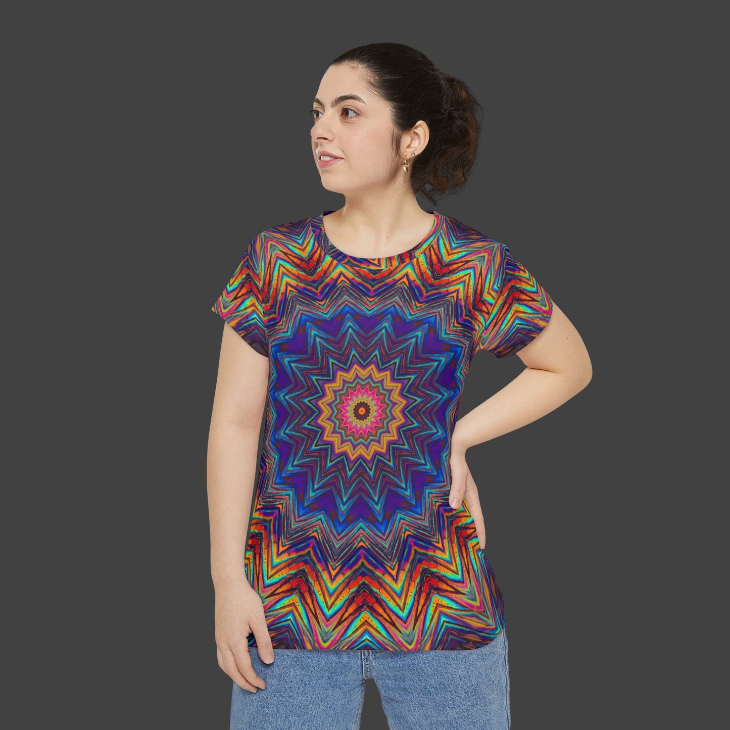 Women's Short Sleeve Shirt "Rainbow of Sound" (AOP)