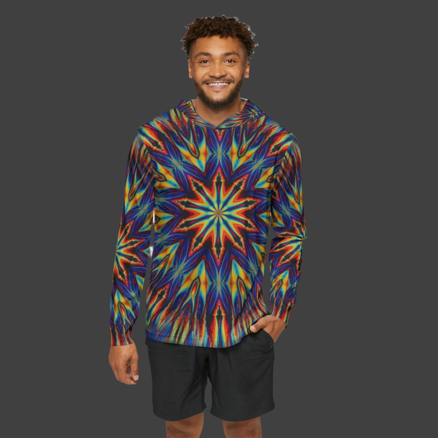 Men's T-shirt Hoodie "Crazy Fingers" (AOP)
