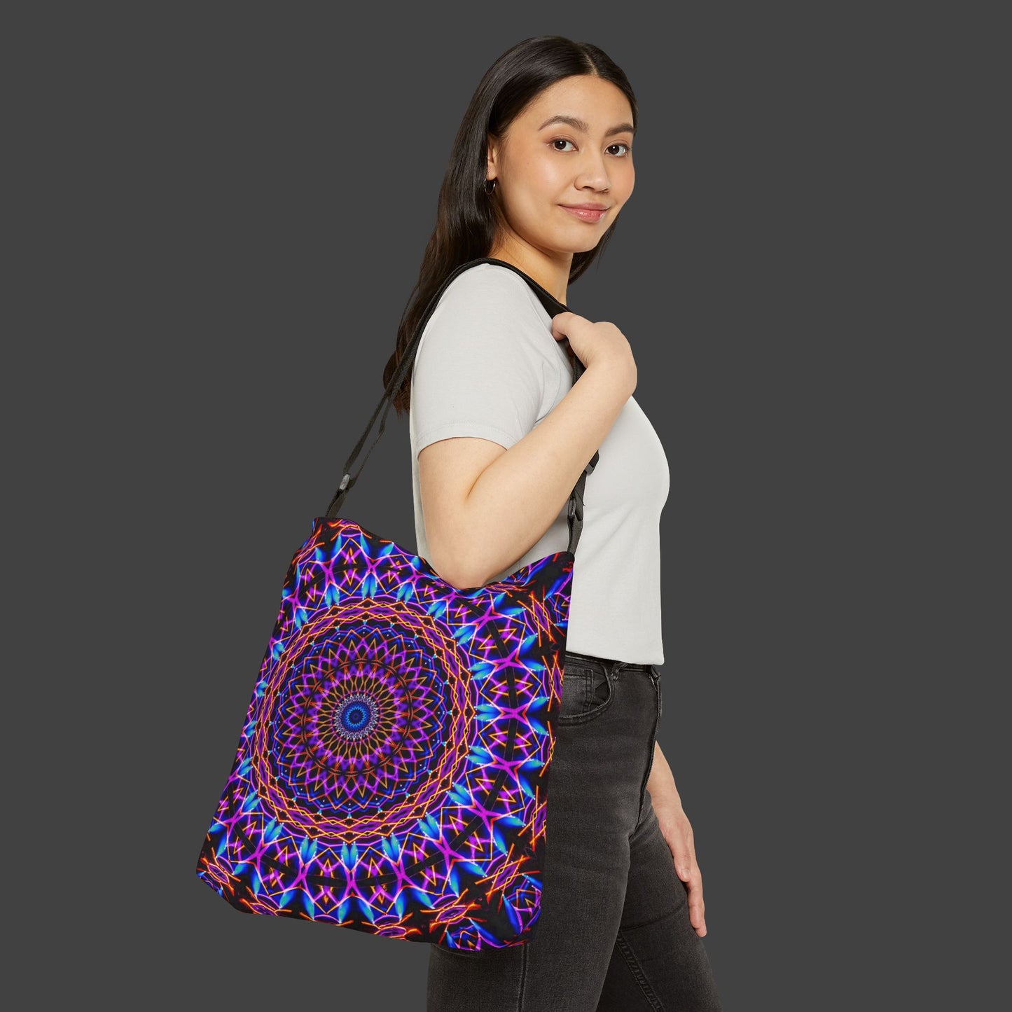 Adjustable Tote Bag "Bubble Brain" (AOP)