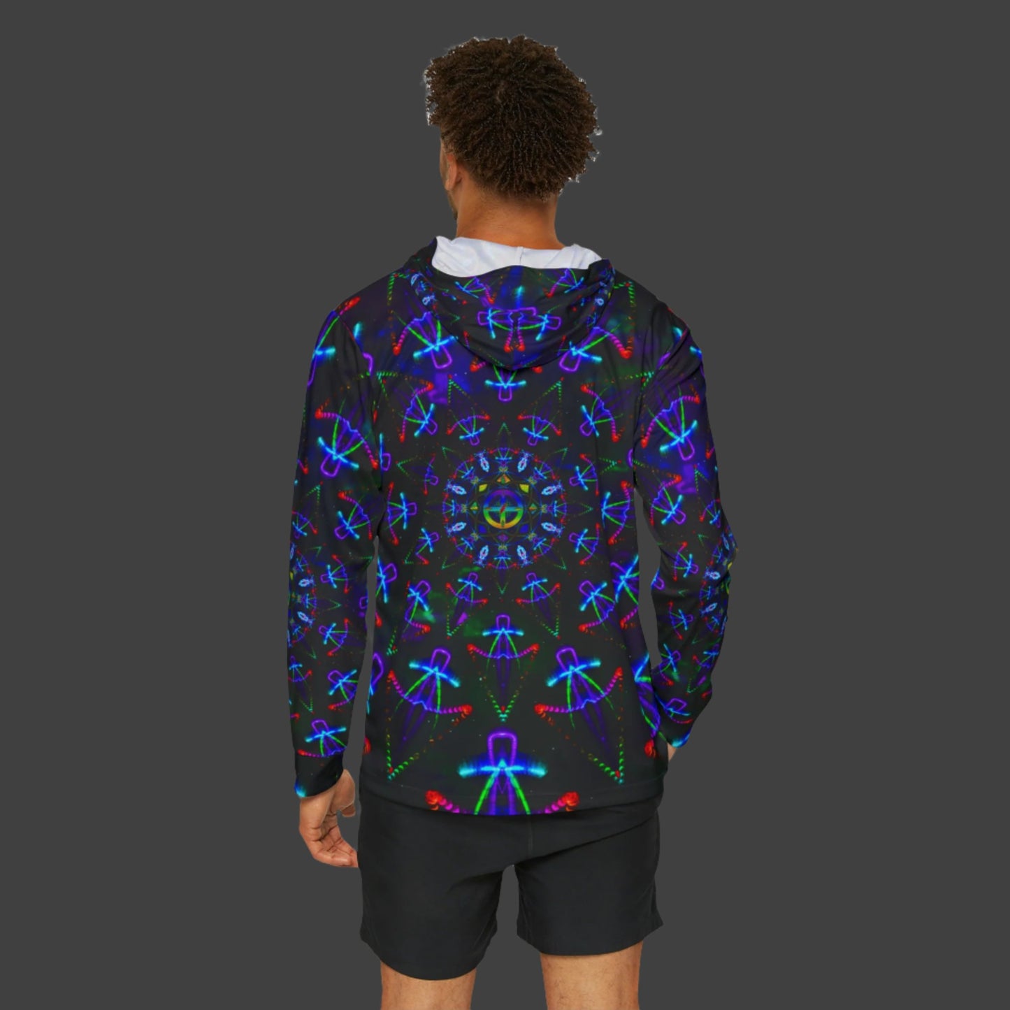 Men's T-shirt Hoodie "Cosmic Warrior" (AOP)